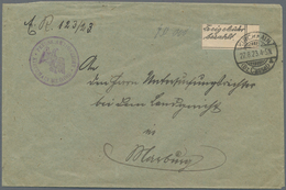 Deutsches Reich - Lokalausgaben 1918/23: KASSEL (OPD): 1923, Gebührenzettel In Type II Mit Nebengese - Storia Postale