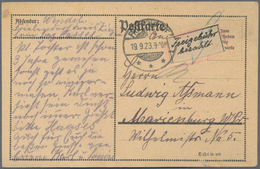 Deutsches Reich - Lokalausgaben 1918/23: KASSEL (OPD): 1923, Gebührenzettel In Type II Ohne Dienstsi - Lettres & Documents