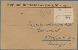 Deutsches Reich - Lokalausgaben 1918/23: LANDSHUT (OPD): 1923, Gebührenzettel Mit Violettem L1 "BODE - Lettres & Documents