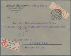 Deutsches Reich - Lokalausgaben 1918/23: LEIPZIG (OPD): 1923, Gebührenzettel Mit Rechts Geteiltem Se - Covers & Documents