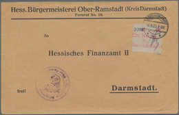 Deutsches Reich - Lokalausgaben 1918/23: OBERRAMSTADT: 1923, Gebührenzettel Mit Hs. Angabe "75000" U - Briefe U. Dokumente