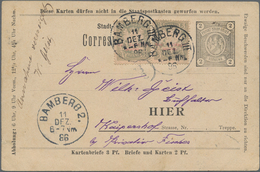 Deutsches Reich - Privatpost (Stadtpost): BAMBERG: 1896, Ganzsachenkarte 2 Pfg., Die Versehentlich I - Correos Privados & Locales