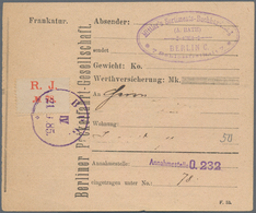 Deutsches Reich - Privatpost (Stadtpost): BERLIN, PAKETFAHRT: 1885, Paketmarke (15 Pf) Rot Für Großa - Correos Privados & Locales