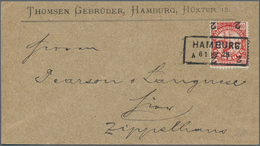 Deutsches Reich - Privatpost (Stadtpost): HAMBURG Stadtbriefbeförderung 1888, KOPFSTEHENDER AUFDRUCK - Private & Local Mails