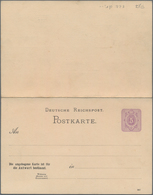 Deutsches Reich - Ganzsachen: 1887, Ungebrauchte Ganzsachenpostkarte Mit Bezahlter Antwort Wst. Ziff - Sonstige & Ohne Zuordnung