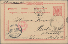 Deutsches Reich - Ganzsachen: 1898, Bedarfsgerecht Verwendeter Antwortteil Einer Doppelkarte 10 Pfen - Sonstige & Ohne Zuordnung