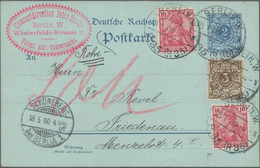 Deutsches Reich - Ganzsachen: 1900. Postkarte 2 Pf Krone/Adler. Mit Zfr. Total 23 Pf Gebraucht Als R - Altri & Non Classificati