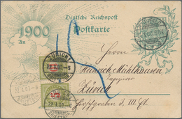 Deutsches Reich - Ganzsachen: 1900, Gebrauchte Ganzsachenpostkarte (Jahrhundertkarte) Germania 5 Pfe - Andere & Zonder Classificatie