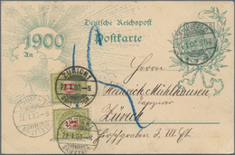 Deutsches Reich - Ganzsachen: 1900, Gebrauchte Ganzsachenpostkarte (Jahrhundertkarte) Germania 5 Pfe - Otros & Sin Clasificación