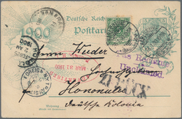 Deutsches Reich - Ganzsachen: 1900, Ganzsachenkarte (Jahrhundertkarte) 5 Pfennig Germania Grün Mit Z - Other & Unclassified