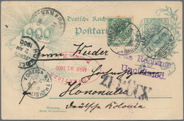 Deutsches Reich - Ganzsachen: 1900, Ganzsachenkarte (Jahrhundertkarte) 5 Pfennig Germania Grün Mit Z - Autres & Non Classés