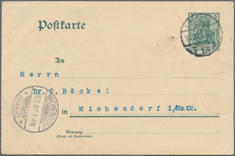Deutsches Reich - Ganzsachen: 1907, Bedarfs- Und Portogerecht Verwendete Ganzsachenkarte 5 Pfennig G - Altri & Non Classificati