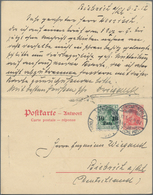 Deutsches Reich - Ganzsachen: 1912, Bedarfs- Und Portogerecht Doppelt Verwendete Und Zusammenhängend - Autres & Non Classés