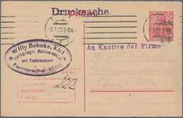Deutsches Reich - Ganzsachen: 1921, Porto- Und Bedarfsgerecht Verwendete Ganzsachenkarte 10 Pfennig - Andere & Zonder Classificatie