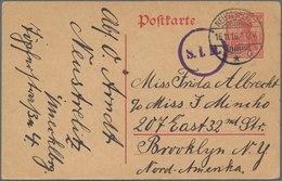 Deutsches Reich - Ganzsachen: 1916, Gebrauchte Ganzsachenkarte Germania 10 Pfennig Rot Auf Dunkelsäm - Andere & Zonder Classificatie