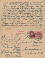 Deutsches Reich - Ganzsachen: 1918, Ganzsachenkarte Germania 10 Pfennig Rot Mit Anhängendem Antwortt - Other & Unclassified