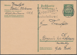 Deutsches Reich - Ganzsachen: 1933. Doppelkarte 6+6 Pf Graugrün Hindenburg, Beide Teile Unten Gezähn - Other & Unclassified