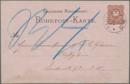 Deutsches Reich - Ganzsachen: 1876, Gebrauchte Ganzsachenpostkarte Für Die Rohrpost Wst. Kleiner Adl - Sonstige & Ohne Zuordnung