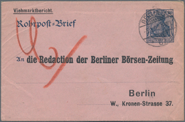 Deutsches Reich - Ganzsachen: 1907, Bedarfs- Und Portogerecht In Berlin Verwendeter Rohrpostganzsach - Sonstige & Ohne Zuordnung