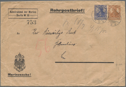 Deutsches Reich - Ganzsachen: 1917, 20 Pf Neben 15 Pf Germania Rohrpost-Ganzsachenumschlag Für Den A - Other & Unclassified