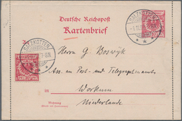Deutsches Reich - Ganzsachen: 1897, "10 Pfg. Krone/Adler", Kartenbrief Mit Amtlicher Zusatzfrankatur - Other & Unclassified