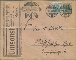 Deutsches Reich - Privatganzsachen: 1902. Privat-Anzeigen-Umschlag 5 Pf Germania Rosa (braunfaserig) - Other & Unclassified