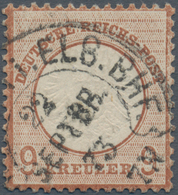 Deutsches Reich - Hufeisenstempel: 1872, Großer Schild 9 Kr. Orangebraun UNIKAT Mit Groschengebiet-H - Frankeermachines (EMA)