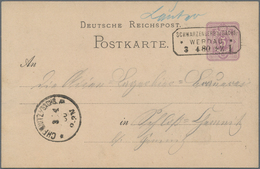 Deutsches Reich - Bahnpost: 1880, 5 Pfge Ganzsachenkarte Mit Handschriftlicher Stationsaufgabe 'LAUT - Altri & Non Classificati