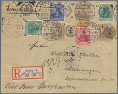 Deutsches Reich - Besonderheiten: 1913, R-Brief Mit 7 Germaniawerten Und Maschinen-Sonderstempel LEI - Andere & Zonder Classificatie