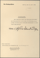 Deutsches Reich - Besonderheiten: TELEGRAMM: 1930, Brieftelegramm Des Reichspräsidenten Von Hindenbu - Sonstige & Ohne Zuordnung