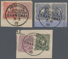 Deutsche Post In China - Vorläufer: 1886/1889, 2x 5 Pf, 10 Pf, 2x 20 Pf Und 50 Pf Klar Und Zentrisch - Chine (bureaux)