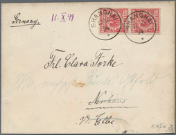 Deutsche Post In China - Vorläufer: 1894 (!2.10.), Senkrechtes Paar 10 Pfg. Krone/Adler (unregelmäßi - China (kantoren)