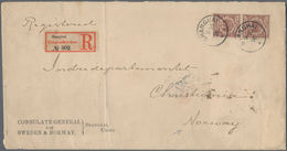 Deutsche Post In China - Vorläufer: 1896 (9.10.), Senkrechtes Paar 50 Pfg. Krone/Adler Mit Stempel " - China (offices)