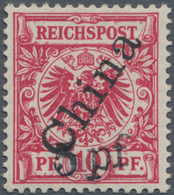 Deutsche Post In China: 1900, "5 Pf" Auf 10 Pf Lebhaftlilarot, Steiler Aufdruck, Farbfrisch, Gut Gez - Chine (bureaux)