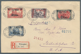 Deutsche Post In China: 1908, 1/2 Dollar Auf 1 M. Bis 2 1/2 Dollar Auf 5 M. Mit Wasserzeichen, Die 4 - China (offices)