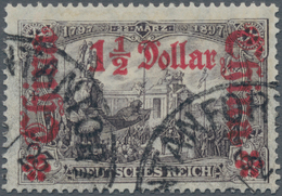 Deutsche Post In China: 1913, "1 1/2 Dollar Auf 3 Mark" Friedensdruck, 26:17 Zähnungslöcher, Schwarz - Cina (uffici)