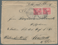 Deutsche Post In China: 1901, 10 Pfg. Germania Reichspost Im Senkrechten Paar Mit Stempel "K.D.FELDP - Cina (uffici)