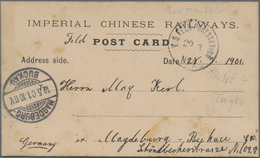 Deutsche Post In China: 1901 Vordruckkarte Imperial Chinese Railways Gebr. Boxeraufstand Mit K1 "K.D - China (offices)