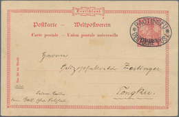 Deutsche Post In China - Ganzsachen: 1901, Gebrauchte Ganzsachenpostkarte Wst. Germania 10 Pfennig R - China (offices)