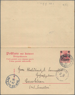 Deutsche Post In China - Ganzsachen: 1906, Gebrauchte Ganzsachenkarte Mit Bezahlter Antwort Und Waag - China (kantoren)