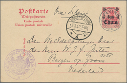 Deutsche Post In China - Ganzsachen: 1910, Bedarfs- Und Portogerecht Verwendete Ganzsachenpostkarte - China (offices)