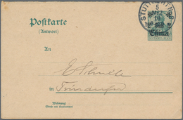 Deutsche Post In China - Ganzsachen: 1910: Antwortteil Mit Aufdruck "2 Cents China" Und Stempel "STU - China (offices)