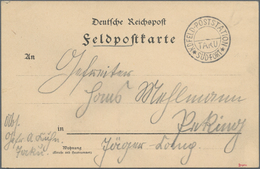 Deutsche Post In China - Stempel: 1900, Formularfeldpostkarte Von K.D.Feld-Poststation Taku Süd-Fort - Deutsche Post In China