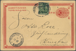 Deutsche Post In China - Stempel: 1904, Chinesische Ganzsachenkarte Mit Zusatzfrankatur 5 Pf Germani - Deutsche Post In China