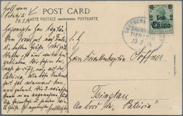 Deutsche Post In China - Stempel: 1914 (23.2.), "DEUTSCHE SEEPOST SHANGHAI-TIENTSIN *" Klarer Abschl - China (kantoren)