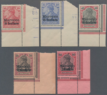 Deutsche Post In Marokko: 1900, Germania Reichspost, Fünf Werte Aus Den Rechten Unteren Bogenecken ( - Morocco (offices)