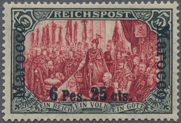 Deutsche Post In Marokko: 1900, "6 P 25 C" Auf 5 Mark Germania "REICHSPOST", Type I (ohne Nachmalung - Deutsche Post In Marokko