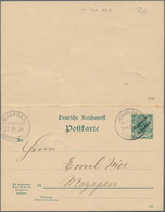 Deutsche Post In Marokko - Ganzsachen: 1900, Doppelt Gebrauchte Ganzsachenpostkarte Mit Bezahlter An - Deutsche Post In Marokko