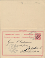 Deutsche Post In Marokko - Ganzsachen: 1900, Gebrauchte Ganzsachenkarte Mit Bezahlter Antwort Mit Sc - Morocco (offices)