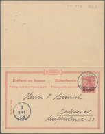 Deutsche Post In Marokko - Ganzsachen: 1904/05, Zwei Gebrauchte Ganzsachenpostkarten, Einmal Mit Bez - Marruecos (oficinas)